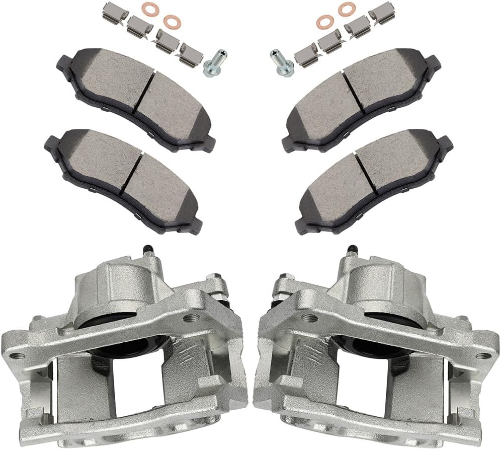INEEDUP Front Left & Right Disc Brake Calipers Assembly with Bracket and Ceramic Pads 18B5045 18B5044 D1273 08-12 For Chrysler 07-16 For Dodge 07-12 For Jeep 12 For Ram 09-12 For Volkswagen (6PCS)