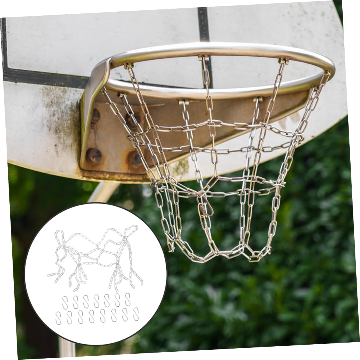 Yardwe Baloncesto De Hierro Repuesto para Baloncesto para Exteriores Parques y Campos