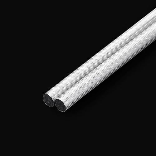 Miniatura 5 de uxcell Barra de torno de varilla redonda sólida de aluminio 0.197 in x 19.685 in para herramienta de manualidades de bricolaje 2 piezas