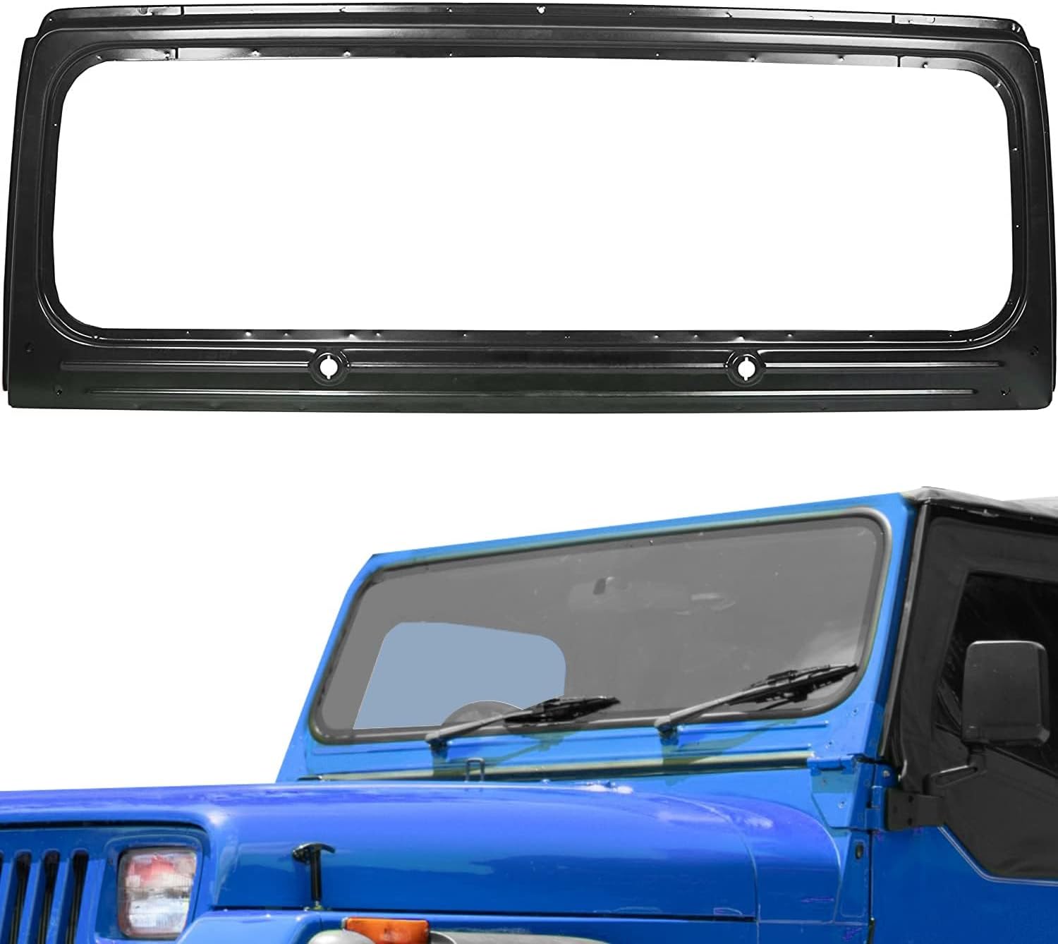 Front Electrophoretic Windshield Frame Compatible with 1987-1995 Jeep Wrangler Jeep Wrangler YJ Replacement for CH1280101 55174576