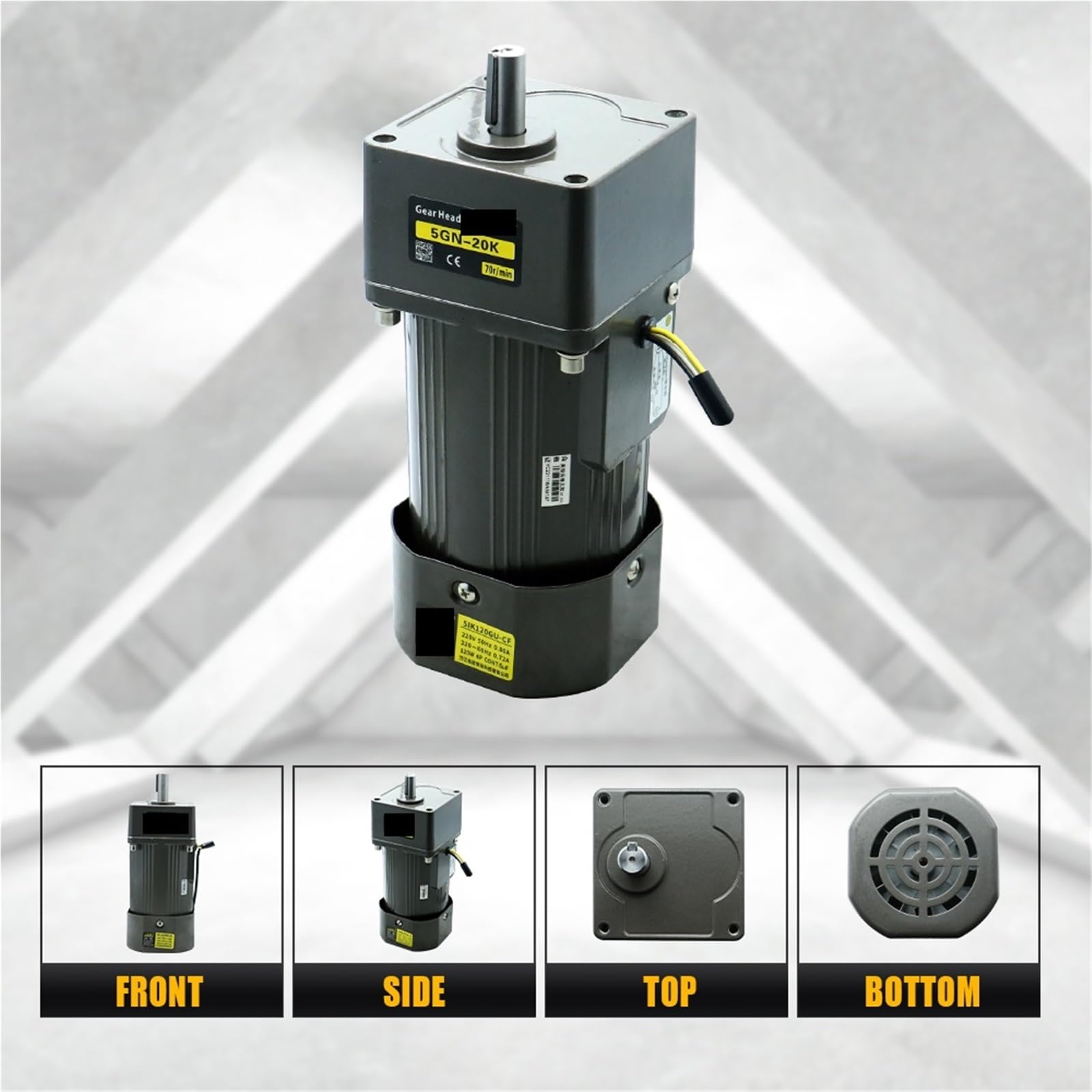 Motor 120 W Wechselstrommotor 220 V 50/60 Hz Asynchronmotor Induktionsmotor Welle 15 mm Gleichstrommotor(70RPM)