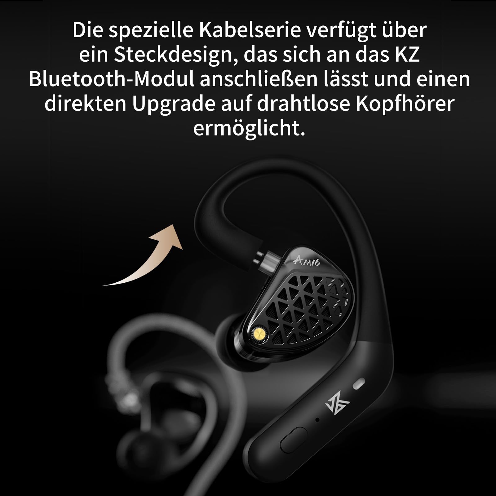 KZA COUSTICS KZ AM16 In Ear Monitor Kopfhörer mit 16 BA-Treibern, HiFi IEM mit klarem Stereoklang über alle Frequenzen, Gaming Ohrhörer mit Abnehmbarem Versilbertem OFC-Kabel für Musiker Audiophile