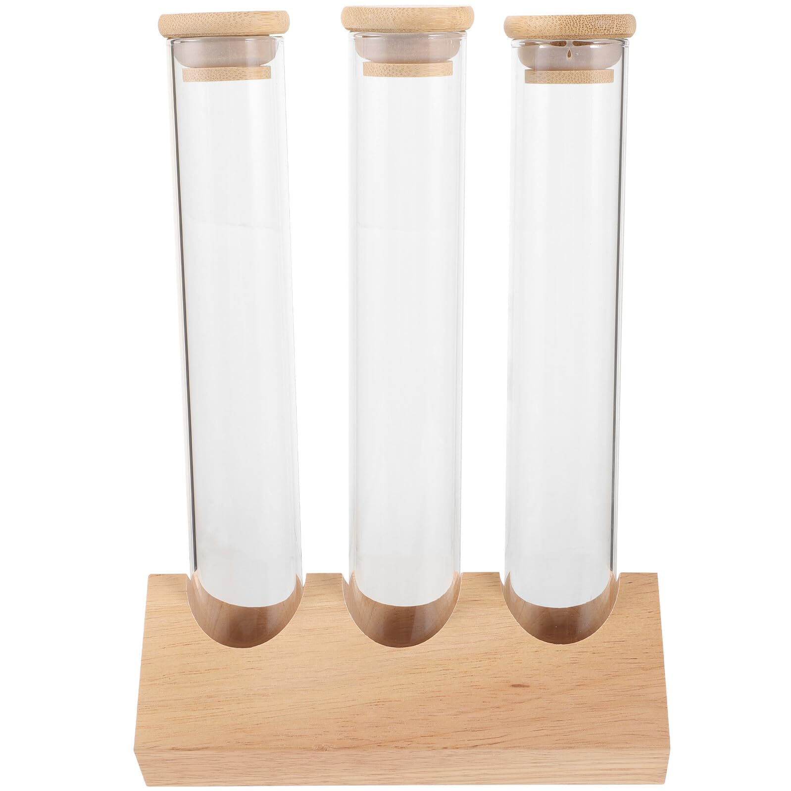 Reagenzglas-Aufbewahrung mit Holzregal, luftdicht, multifunktionale Gläser für Kaffeebohnen, Tee, Gewürze, Küche und Café, Verwendung von dicken Glasbehältern zum Einkochen von Zutaten