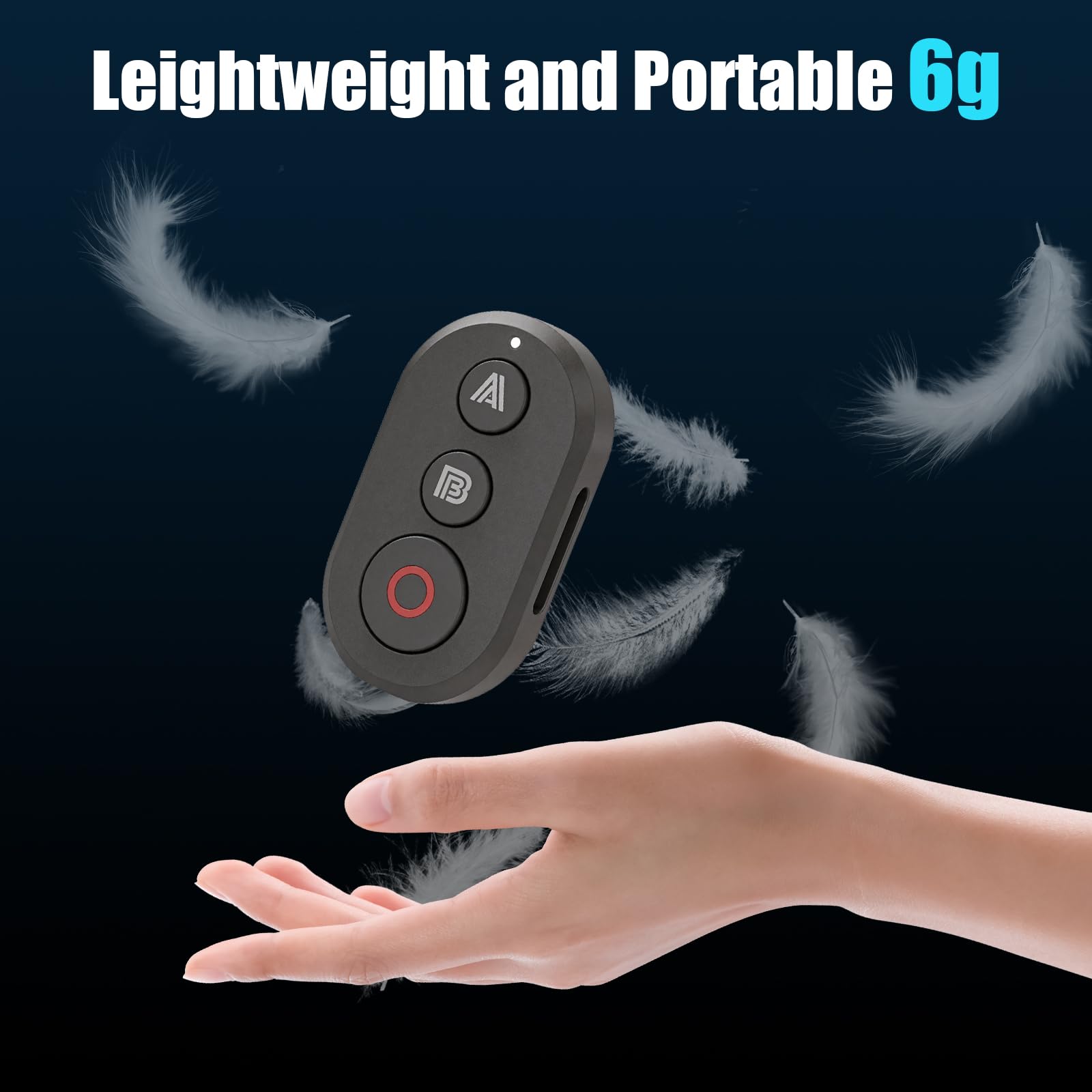 Télécommande Bluetooth pour DJI Action 6/5 Pro/4/Osmo 360, portée de 35 m, Télécommande sans Fil pour caméras d'action, Remote Bluetooth Rechargeable, Suivi précis des mouvements