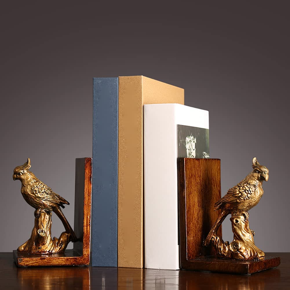 Fermalibri decorativi in resina Parrot Fermalibri per scaffali Ufficio Antiscivolo Heavy Duty Fermalibri Per Libri Dvd Videogiochi Riviste Fermalibri Per La Casa Decorativo