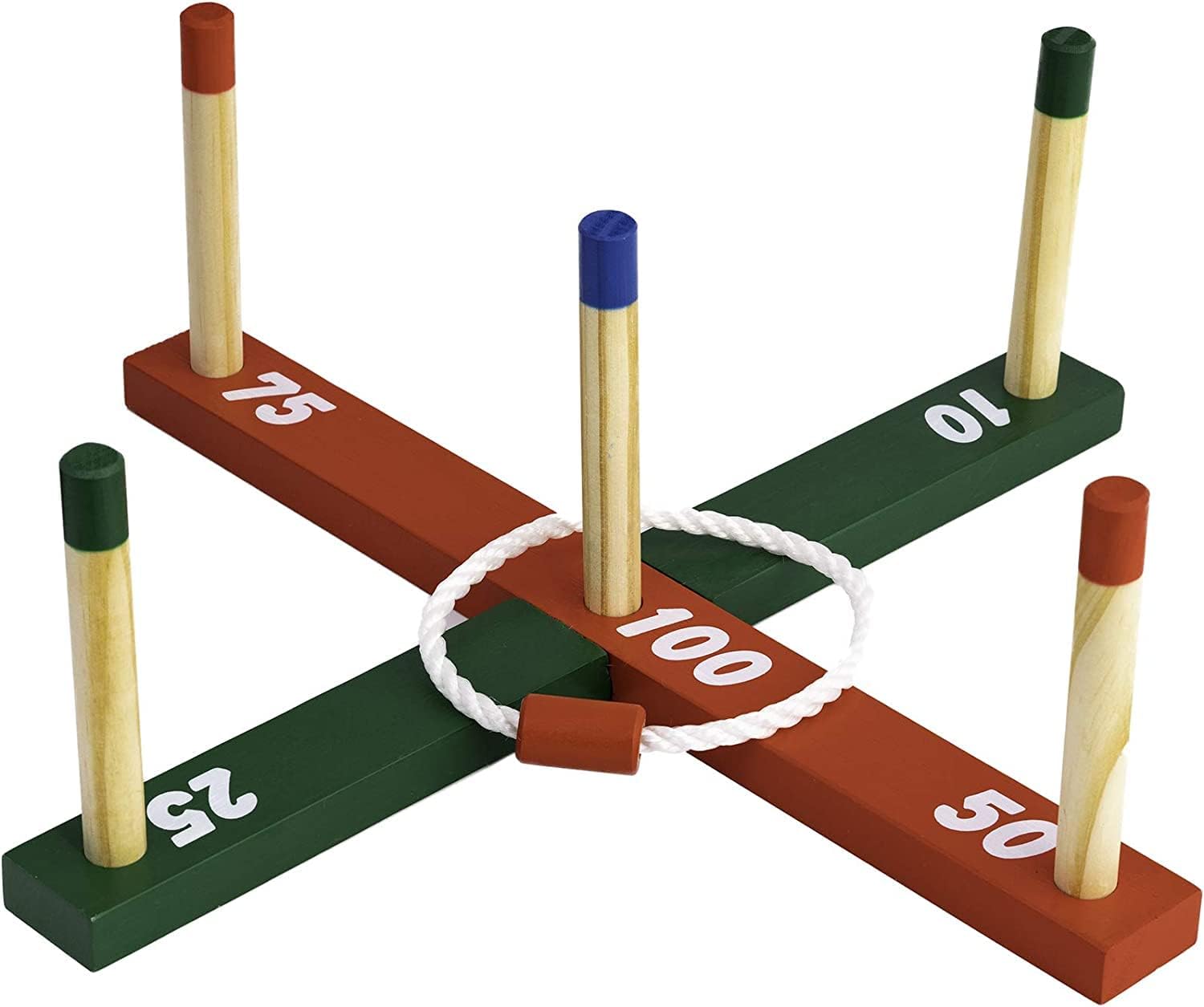 Wooden Quoits Garden Games Outdoor Games 5 Rope Quoits and 5 Wooden