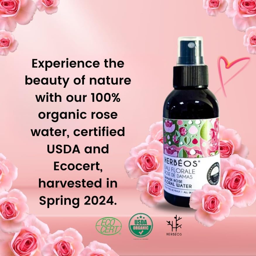 Miniatura 3 de Spray de agua de rosas orgánicas  Tónico suave de rosas para la cara  Bruma de agua de rosas pura para una piel brillante  Hidratación nutritiva