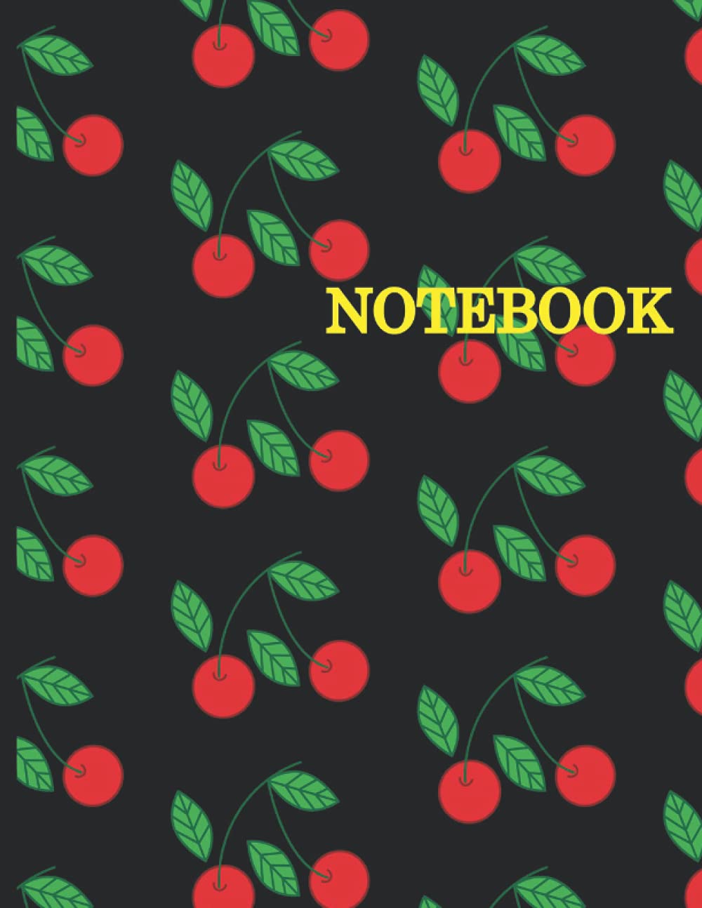 Notebook: Cherry Print Composition Notebook, College Ruled, Numbered Pages
