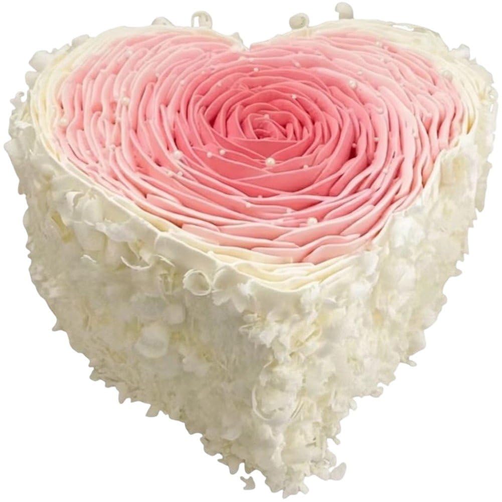 Ymxygz Fake Cake Heart Shaped Rose Realistic Cake Model Artificial Dessert Food Props for Wedding Party Decoration, Photography Props, Shop Window Display