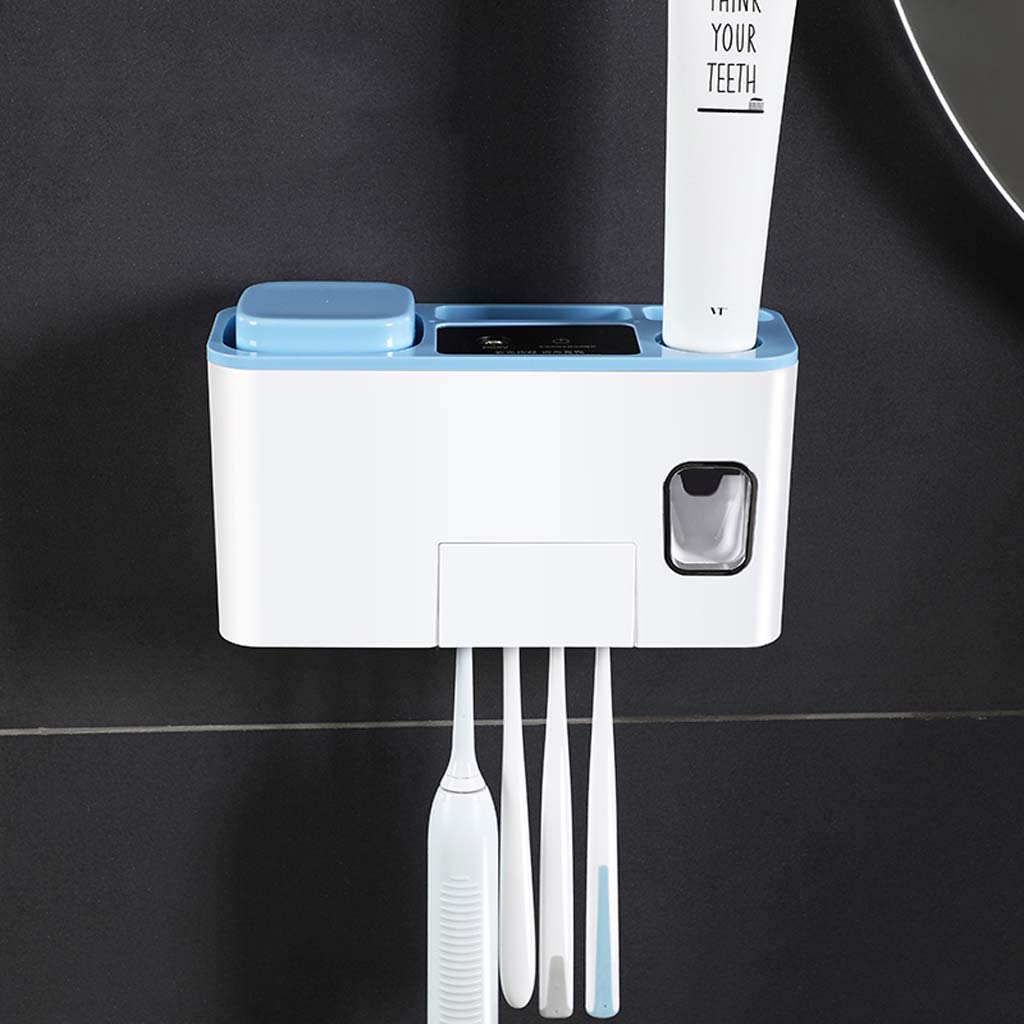 TJH Esterilizador de Cepillo de Dientes UV, Caja de Almacenamiento de electrodomésticos de Pared, Estante de Copa de Cepillo de Dientes, Almacenamiento ordenado -Sin Enchufe