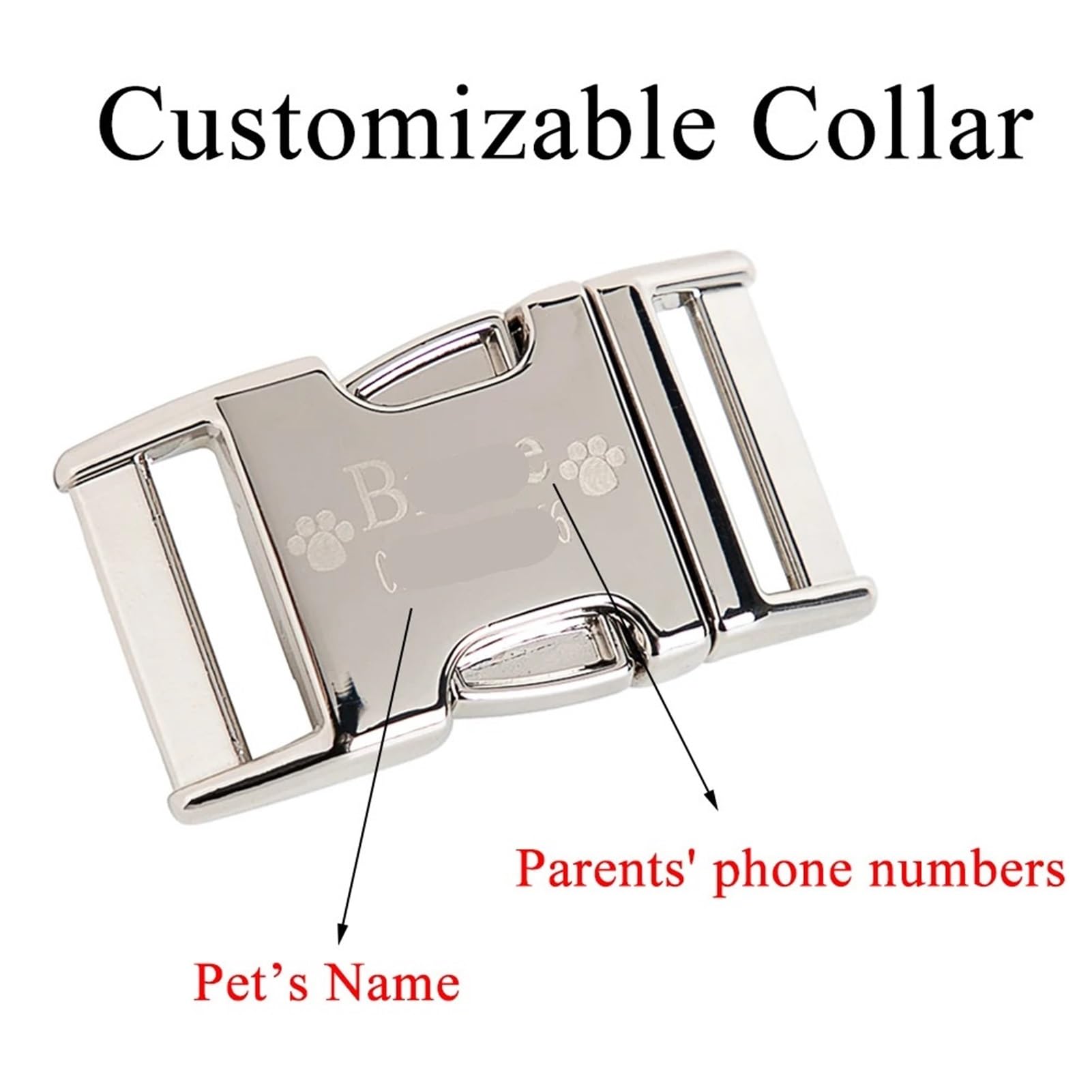 Collare per cani in nylon personalizzato, con targhetta identificativa incisa, collare per cani di taglia piccola, media e grande (caffè, L)