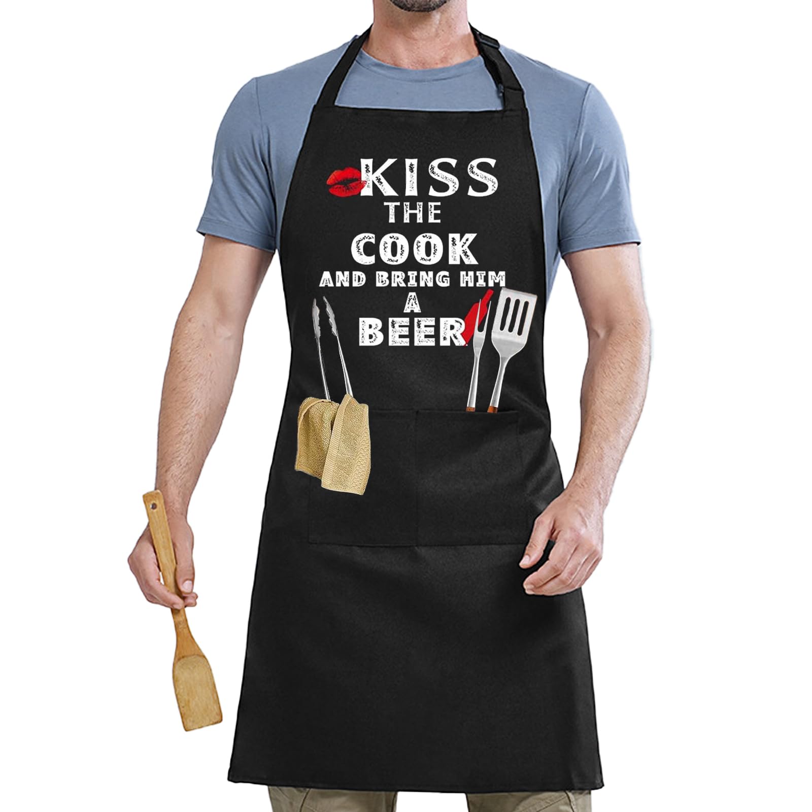 Delantales de cocina,ajustable delantales para hombres y mujeres,chef delantales para el hogar,divertido delantal 2 bolsillos delantal,delantal impermeable para el hogar