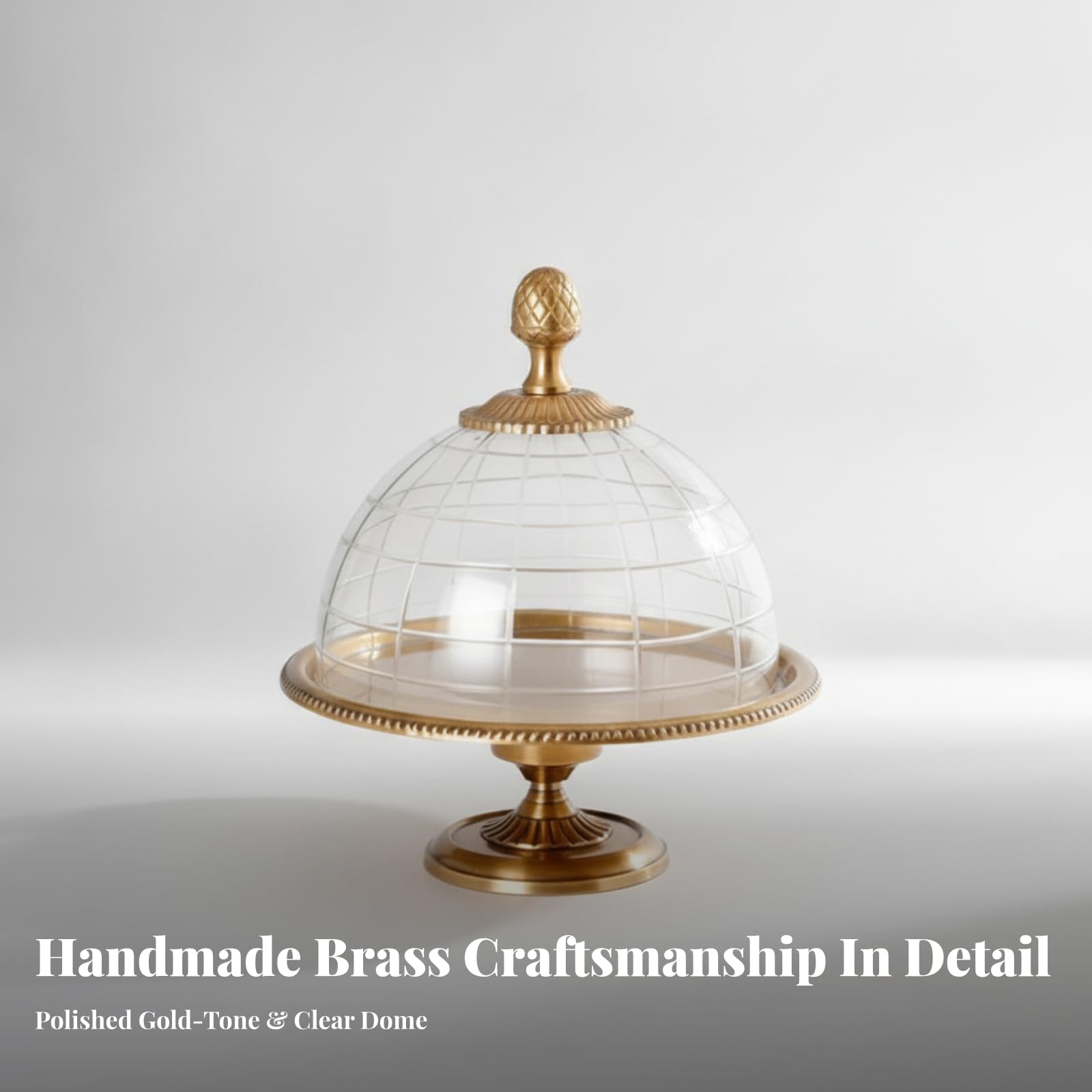 Vassoio con Campana di | lavorato a mano, Moderno, Espositore per Torte con Coperchio, Soggiorno, 26cmx26cmx15cm