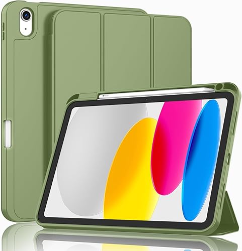 Miniatura 9 de ZryXal Funda para iPad de 10 generación de 109 pulgadas 2022 con soporte para lápices funda inteligente para iPad con parte trasera de TPU suave