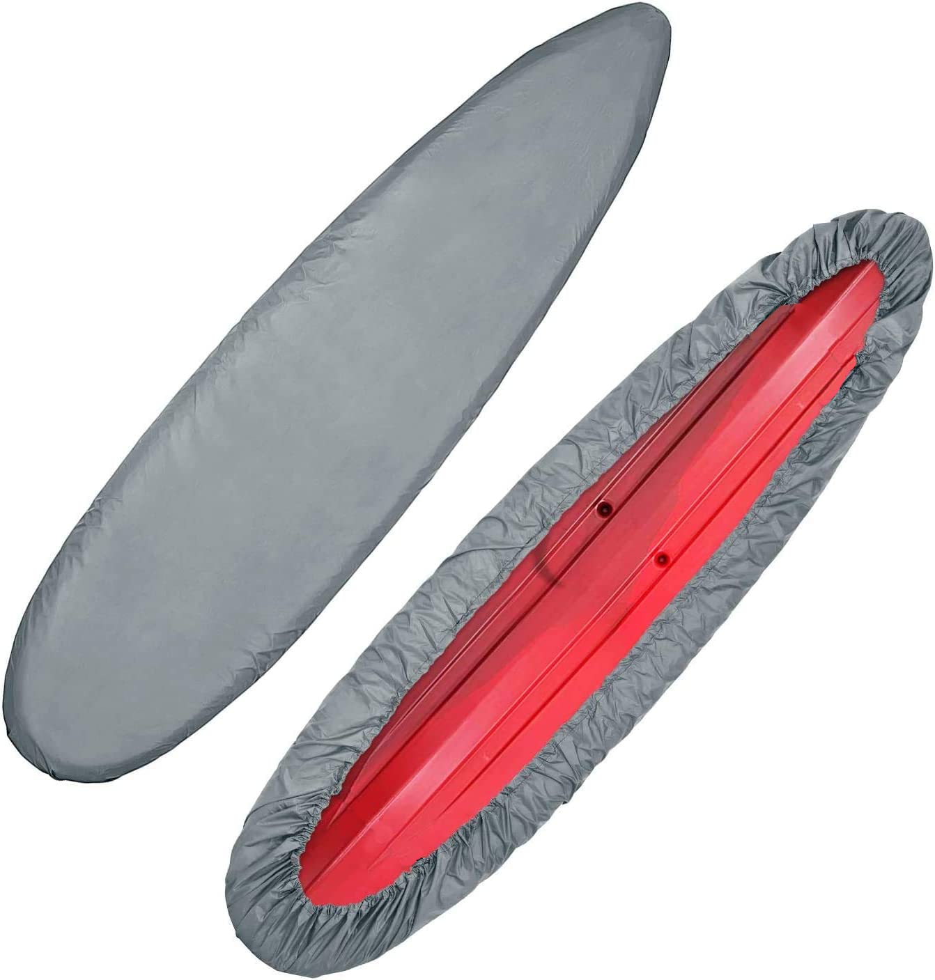 POFET Professional Waterproof Kayak Canoe Cover, Outdoor Storage Dust Cover UV Sunblock Shield Protector for Fishing Boat/Kayak/Canoe