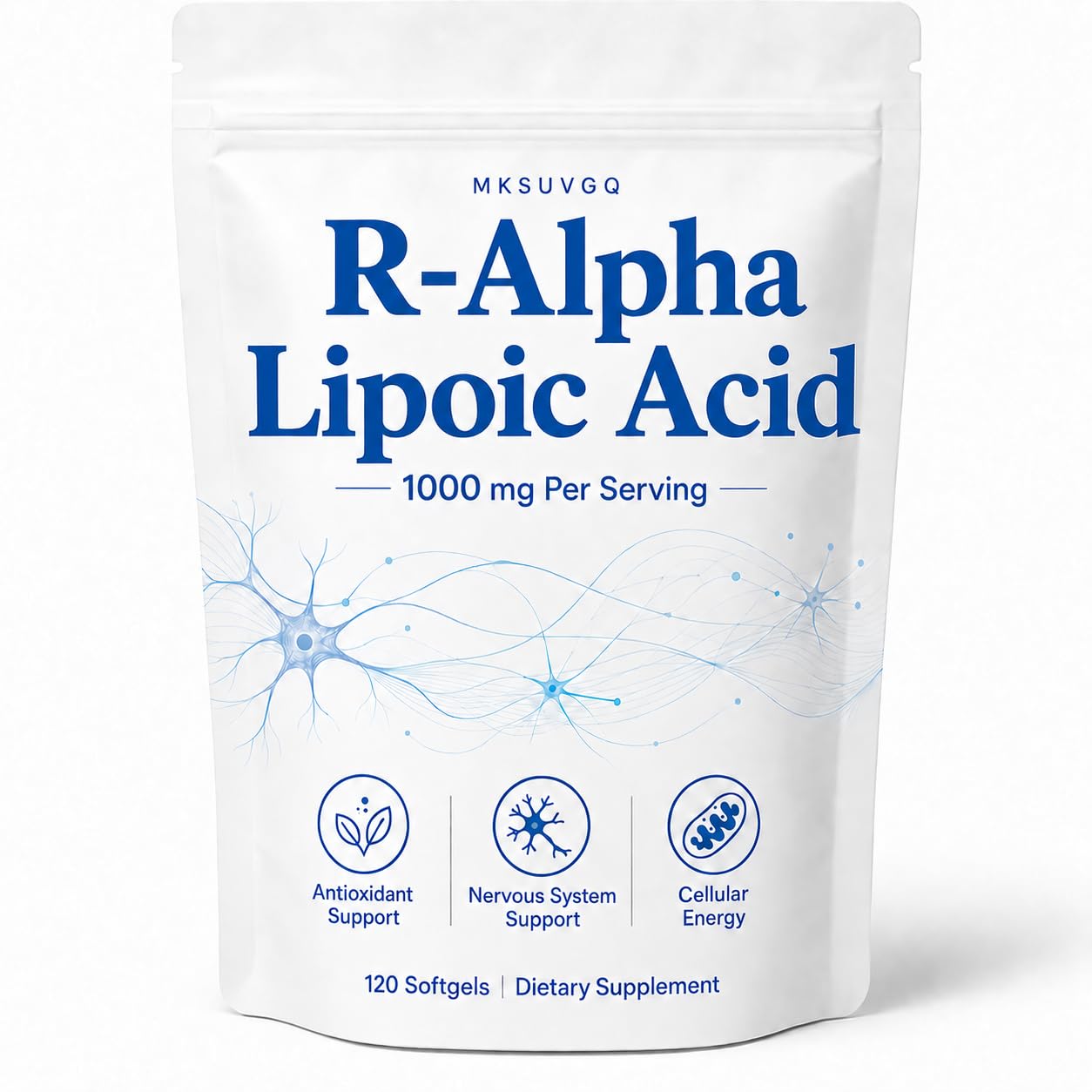 R-Alpha Lipoic Acid 1000mg with Coconut Oil, 120 Softgels(1pack)
