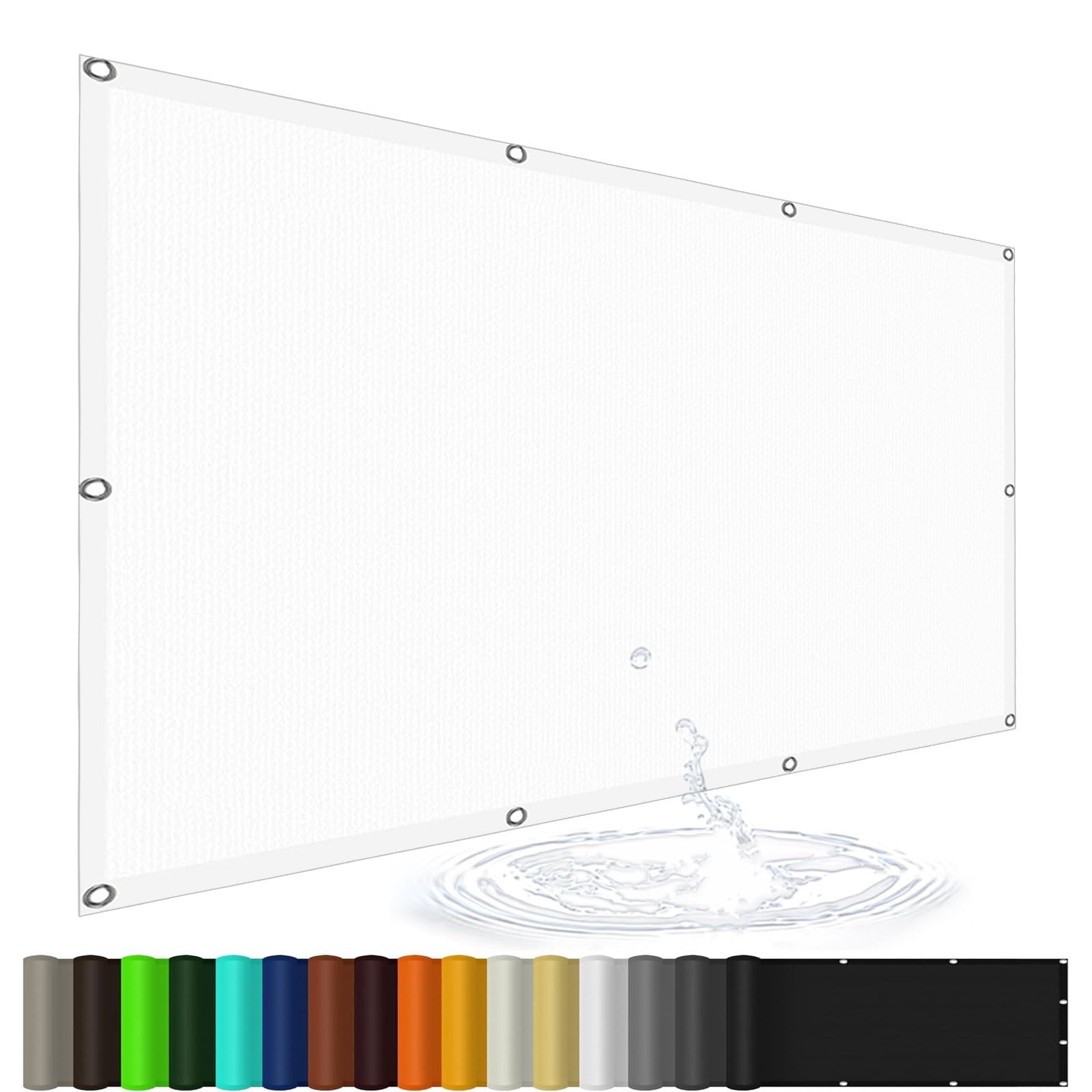 Voile d'ombrage 4.5 x 6.5 m blanc imperméable avec oeillets pour terrasse et grand jardin