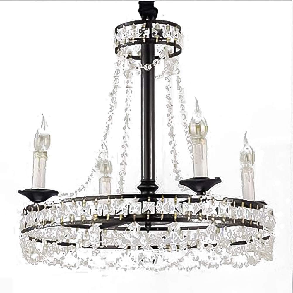 Lustre en Cristal K9 et Fer Noir de Luxe pour Escalier de Villa