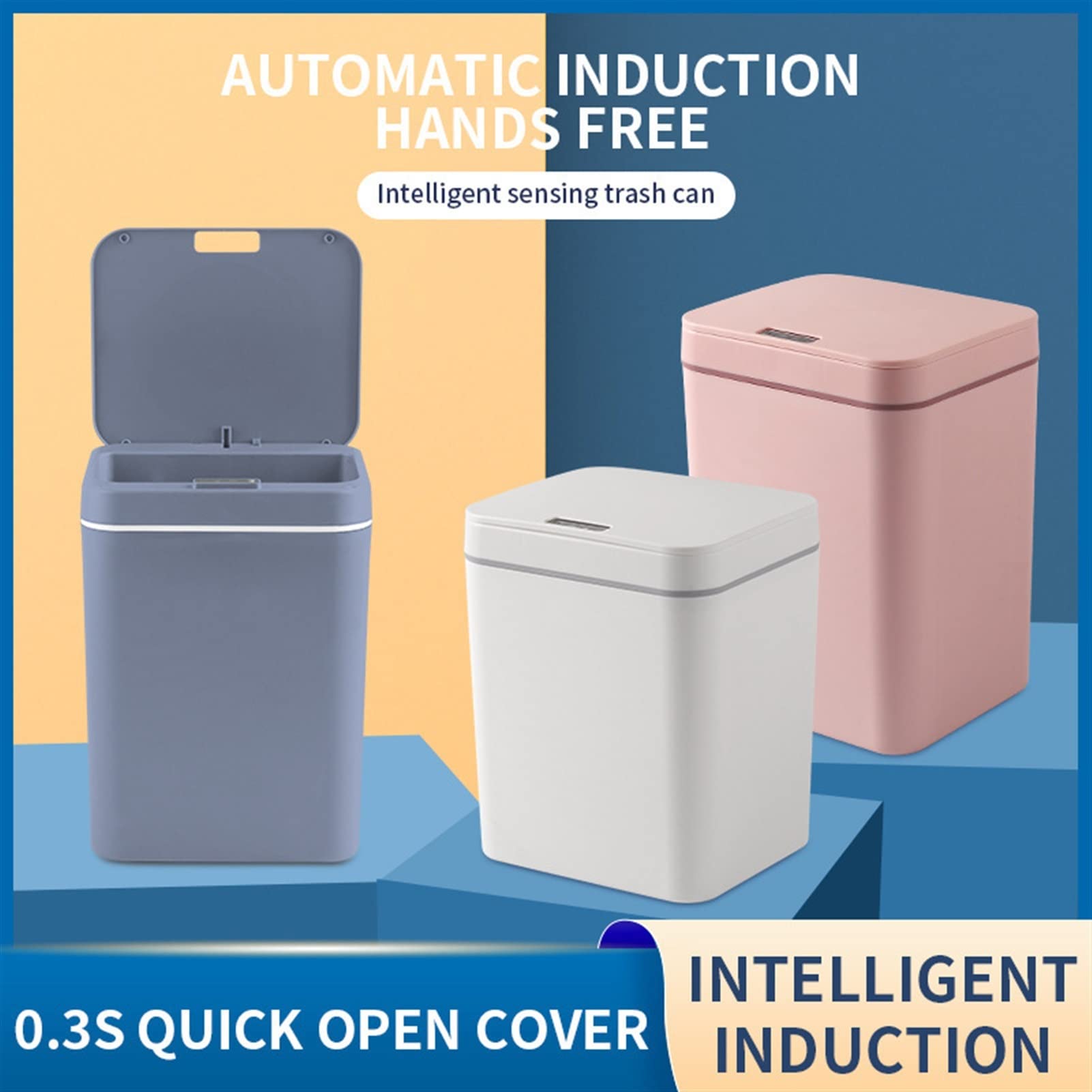 Cestino intelligente 28L nero, sensore automatico, impermeabile, grande