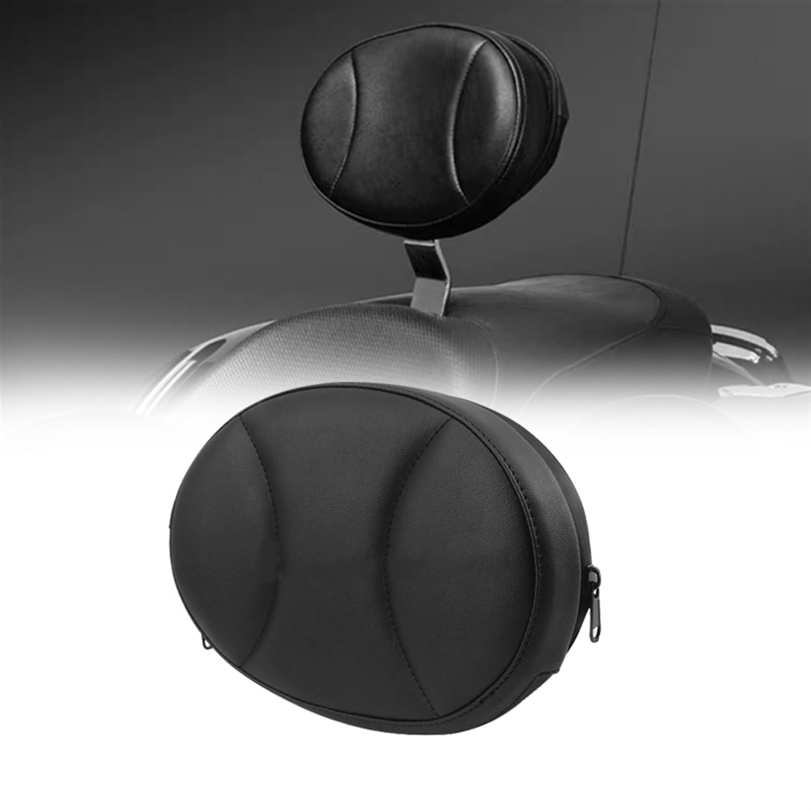 Cuscino Schienale Conducente Sissy Bar Nero per Moto per H&Arley Touring Sportster Dyna Fat Bob