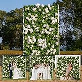 Artificial Luxury‌ Flower Wall Backdrop, Gorgeous 3D Silk Floral Backdrop for Wedding, Baby Shower, Party and Home Decor, Quick Assembly/Storage, Eco ＆ Pet Friendly, 2 pcs, Each Panel 2 * 8 ft.