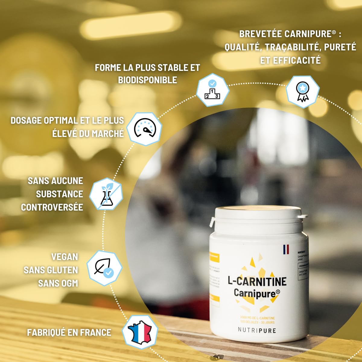nutripure l-carnitine carnipure Nutripure | L-Carnitine Carnipure 2000 mg | Pure Form | Ideal Before  Training | 150 Capsules | Patented Carnipure Quality