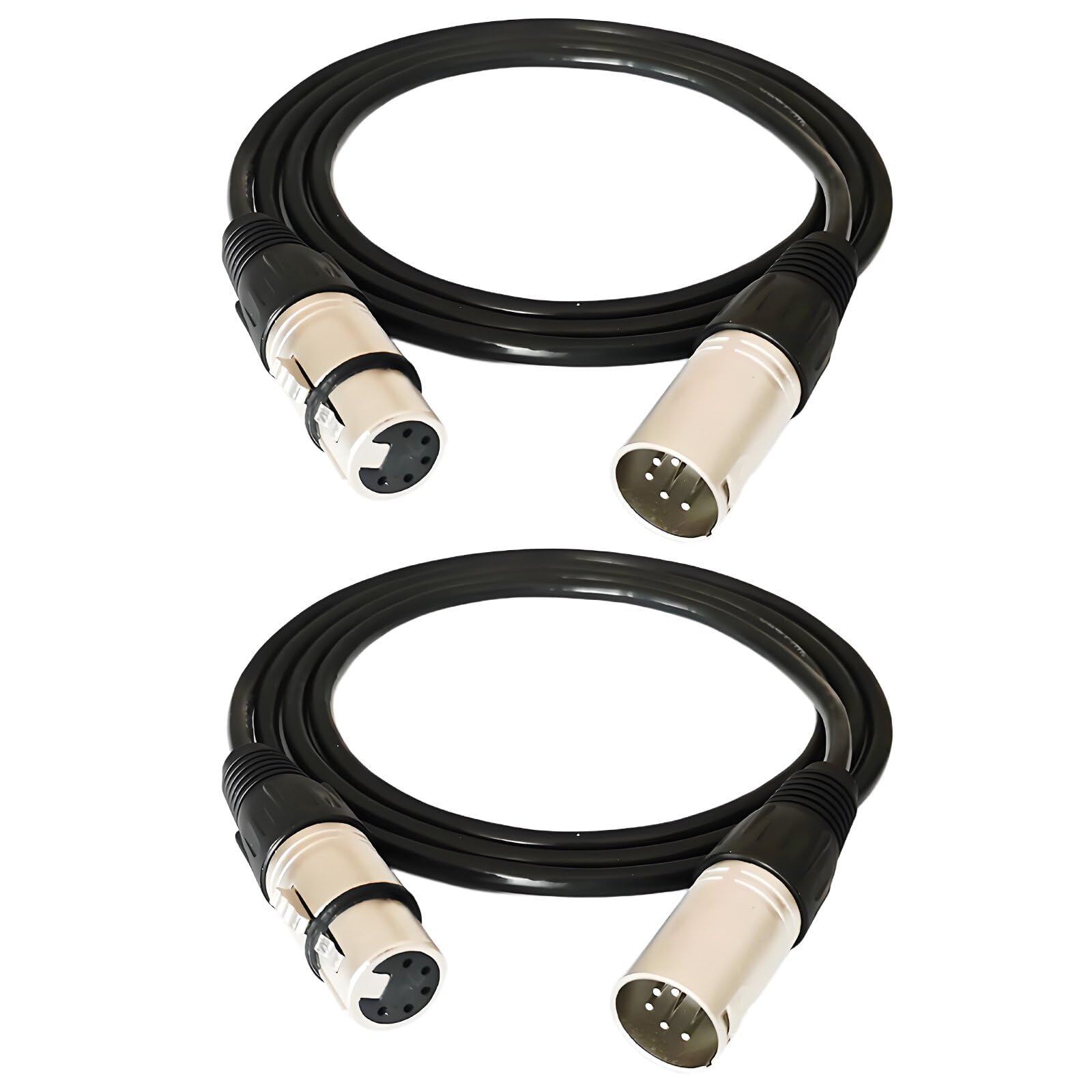 2-pak 5-pinowych złączy XLR, kabel mikrofonowy XLR, zbalansowane złącza męskie do żeńskiego do mikrofonu i interfejsu audio (3 m)