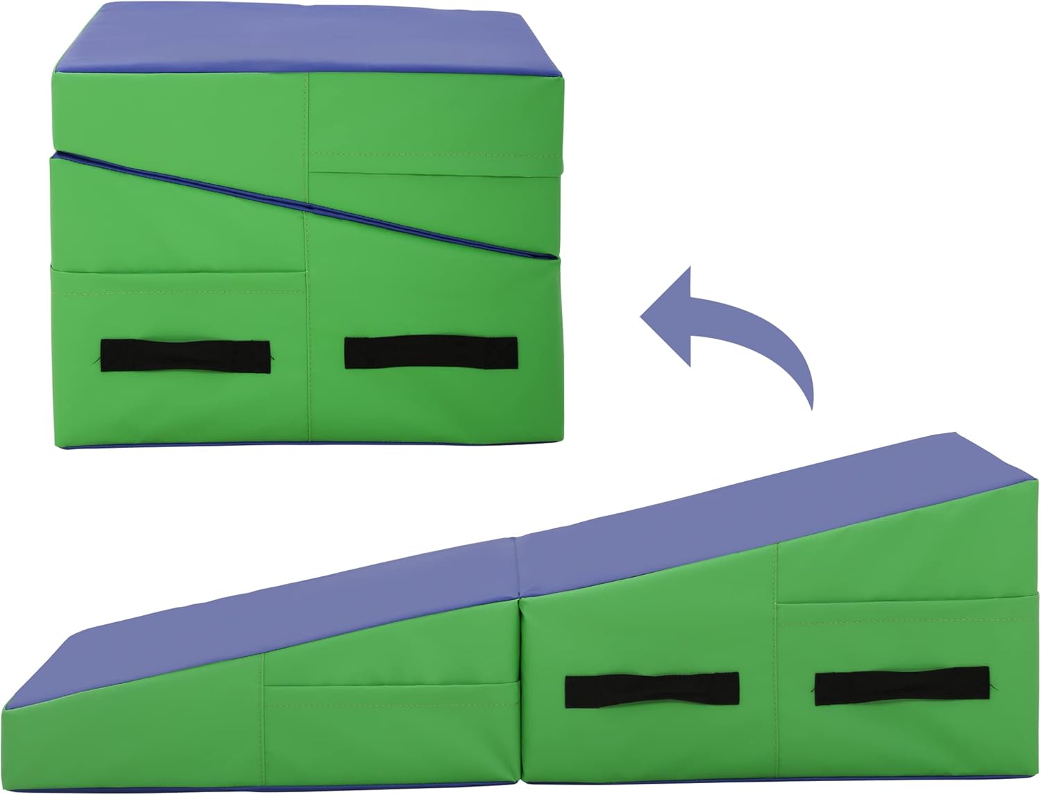 BestMassage Gymnastics Mat Incline Mat Tumbling Mat Folding Gymnastic Tumbling Mat Indoor/Outdoor Exercise Mat Home Gym Yoga Mat with Handle