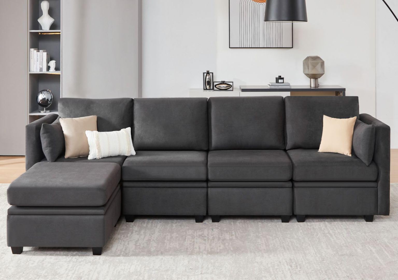 Weture Modular Sectional Sofa with Storage, U Shaped Sectional Couch for Living Room, Convertible Modular Sofa Couch with Ottomans, High Supportive &