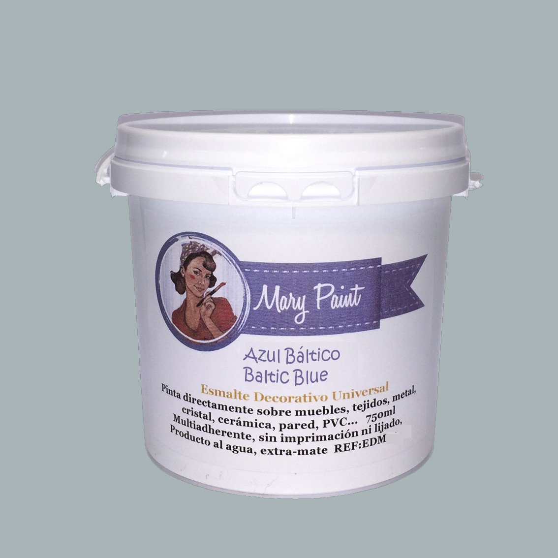 Mary Paint Pintura para Muebles Efecto Chalk Paint, Azul Báltico - 750ml