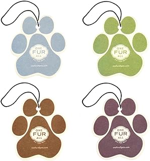 One Fur All Pet House Car Air Freshener, Pack of 4 Non-Toxic Auto Air Freshener, Pet Odor Eliminating Air Freshener for Car, Ideal for Small Spaces, Dye Free Dog Car Air Freshener