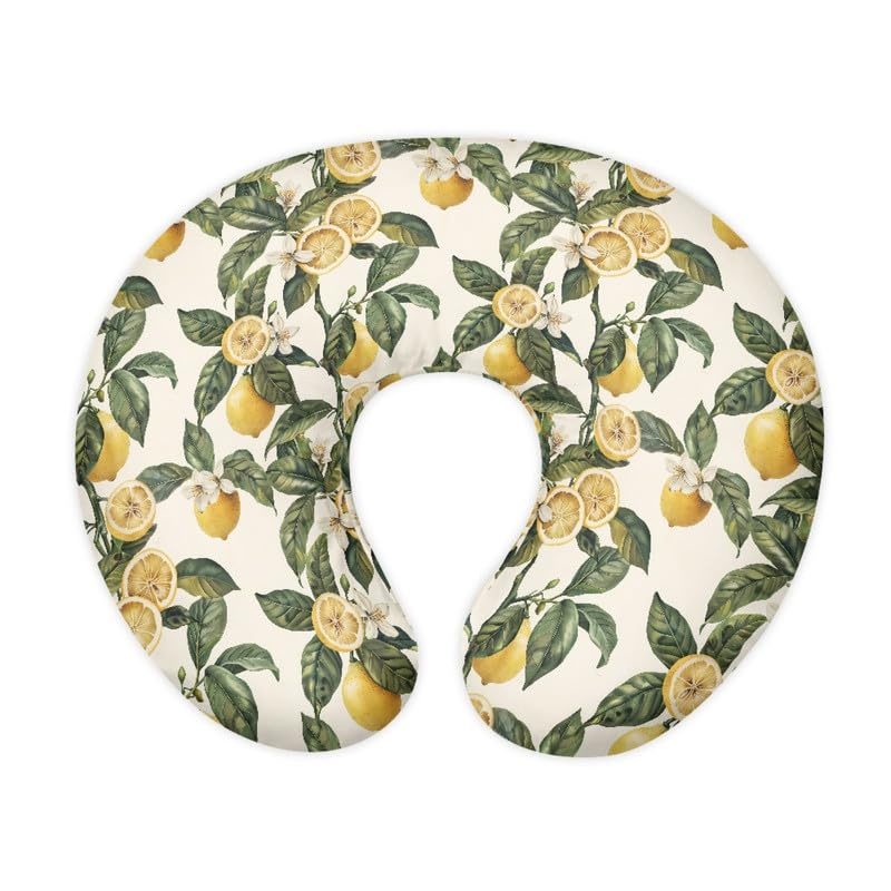 Funda de almohada con diseño de hojas de limón para lactancia materna, estilo vintage, acuarela, limón, ajuste de limón, para madres que amamantan,