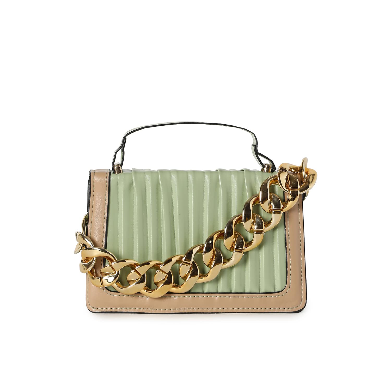 Haute SauceGreen handbag with a chain strap (HSHB1226)