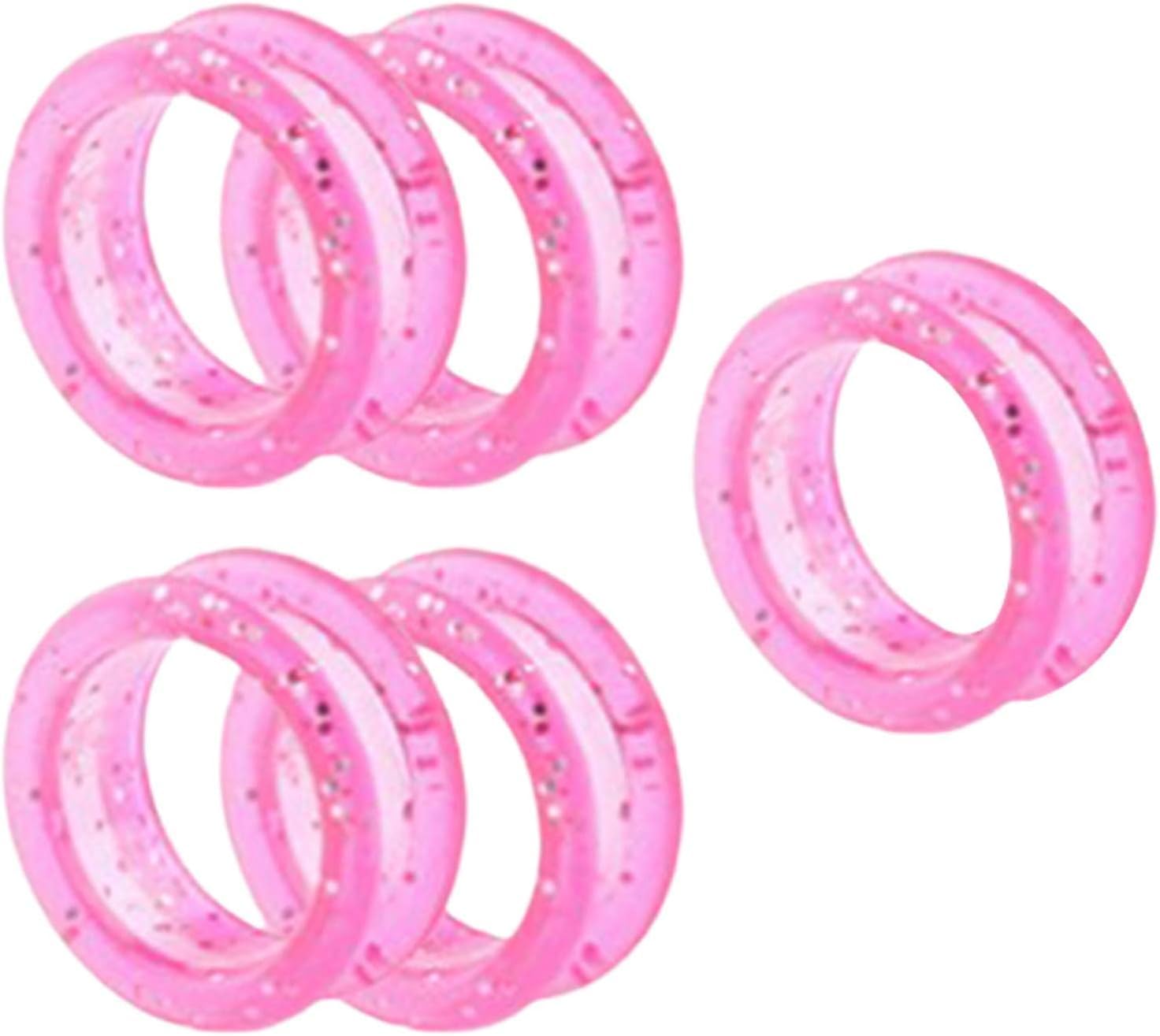 5Pcs Pink Silicone Scissors Finger Rings Grips Grooming Shear Thumb Inserts Finger Protector Ring for Barber Hair Cutting Scissors Pet Shears Hair Cutting Tools