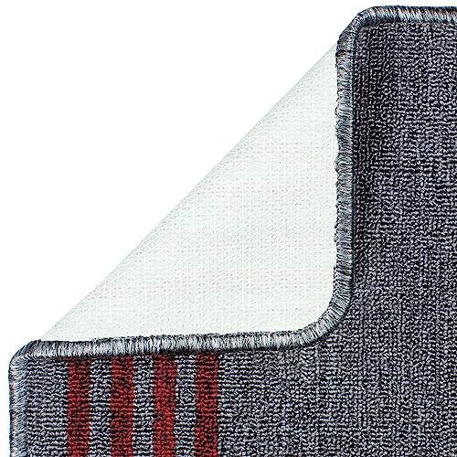 Image of Pack of 2 Anti-Skid Bathroom Mat | Nylon Floor Mat for Bathroom, Entrance, Kitchen, Bedroom & Offic | Grey Stripes Design-(37x57cm)