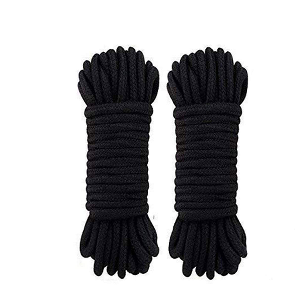 WYSUMMER Soft Cotton Rope,2Pcs 10M 8mm All Purpose Craft Black Rope
