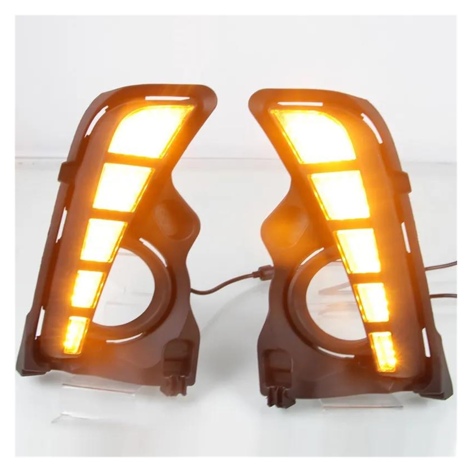 Światła przeciwmgielne 12V Samochodowe Światła Dzienne LED DRL Dla Highlander 2018 2019 Automatyczna Lampa Przeciwmgielna Żółty Kierunkowskaz Światła Do Jazdy Dziennej