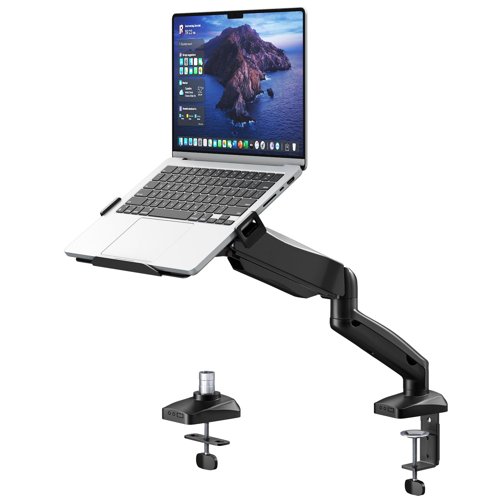 STANDOPIA 2 in 1 Laptop Halterung Schreibtisch, für 11.6-17.3'' Notebook & 17-32'' Monitor, Laptop Arm Halterung hält bis zu 9 KG, VESA 75/100 mm, Tischklemme und Ösenbefestigung