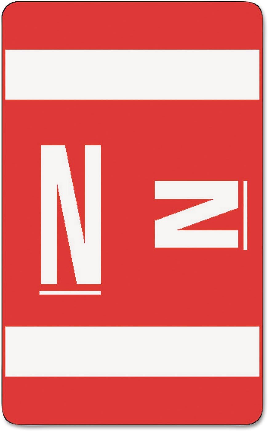 67184 Alpha-Z Color-Coded Second Letter Labels Letter N Red 100/Pack