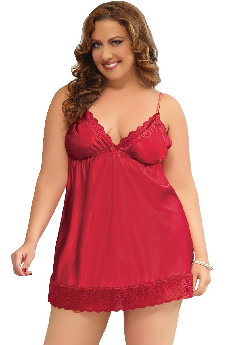 Seven 'til Midnight Women's Plus Size Enchanting Babydoll and Thong