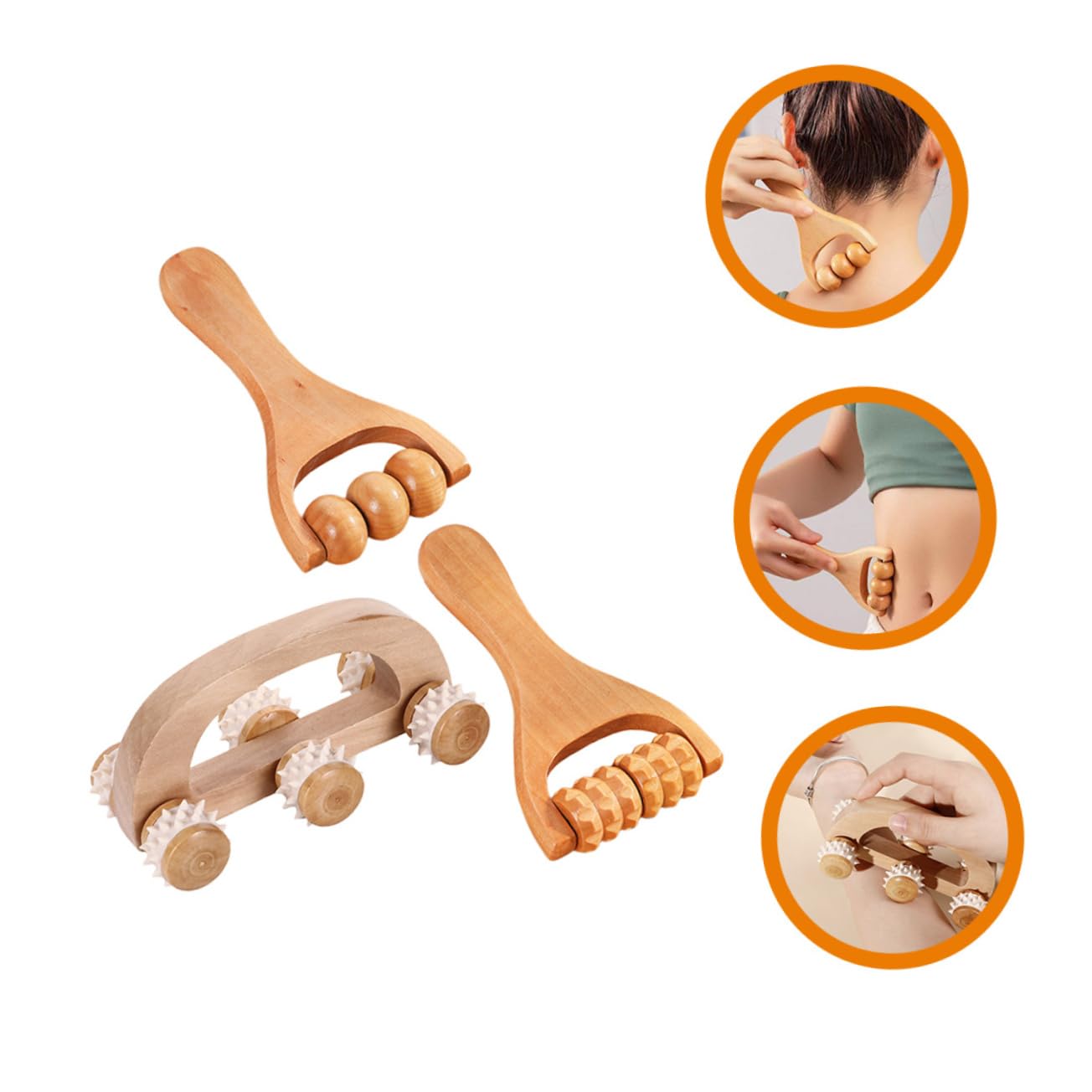 2 Set Set Massaggiatore Muscolo Massaggiatore Portatile Bob Kit Cervicale Attrezzo Manuale Per Massaggio Ai Piedi 3 Pezzi * 2
