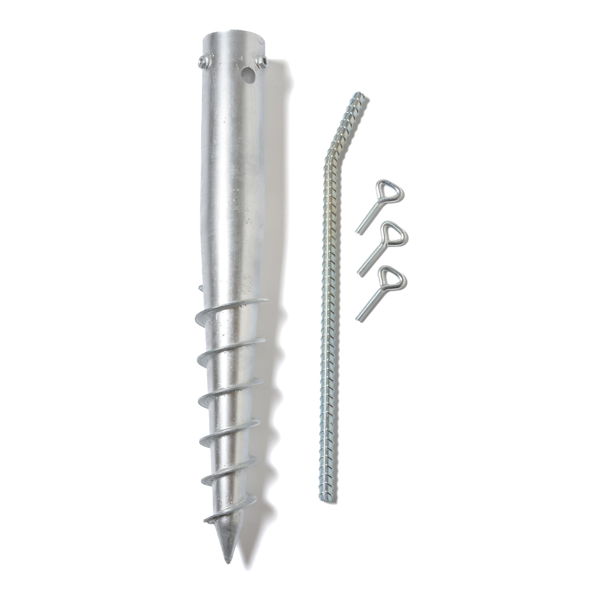 American Ground Screw Model 3 - Versatile Ground Anchor for Round Posts, Flag Poles & Fences - Easy Install, No-Dig 22" Screw-in Stake (Fits up to 2-3/8" Diameter Poles)