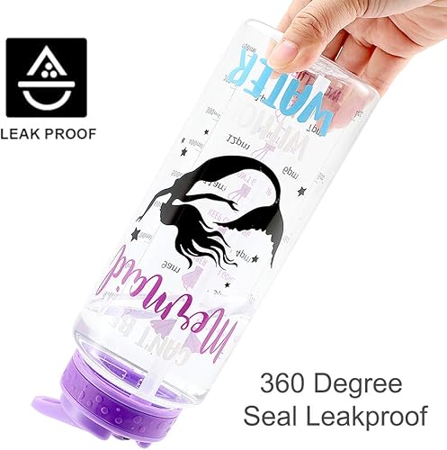 Miniatura 10 de Home Tune Botella de agua motivacional de 32 onzas con popote y marcador de tiempo, Tritan libre de BPA y popote abatible a prueba de fugas, asa de