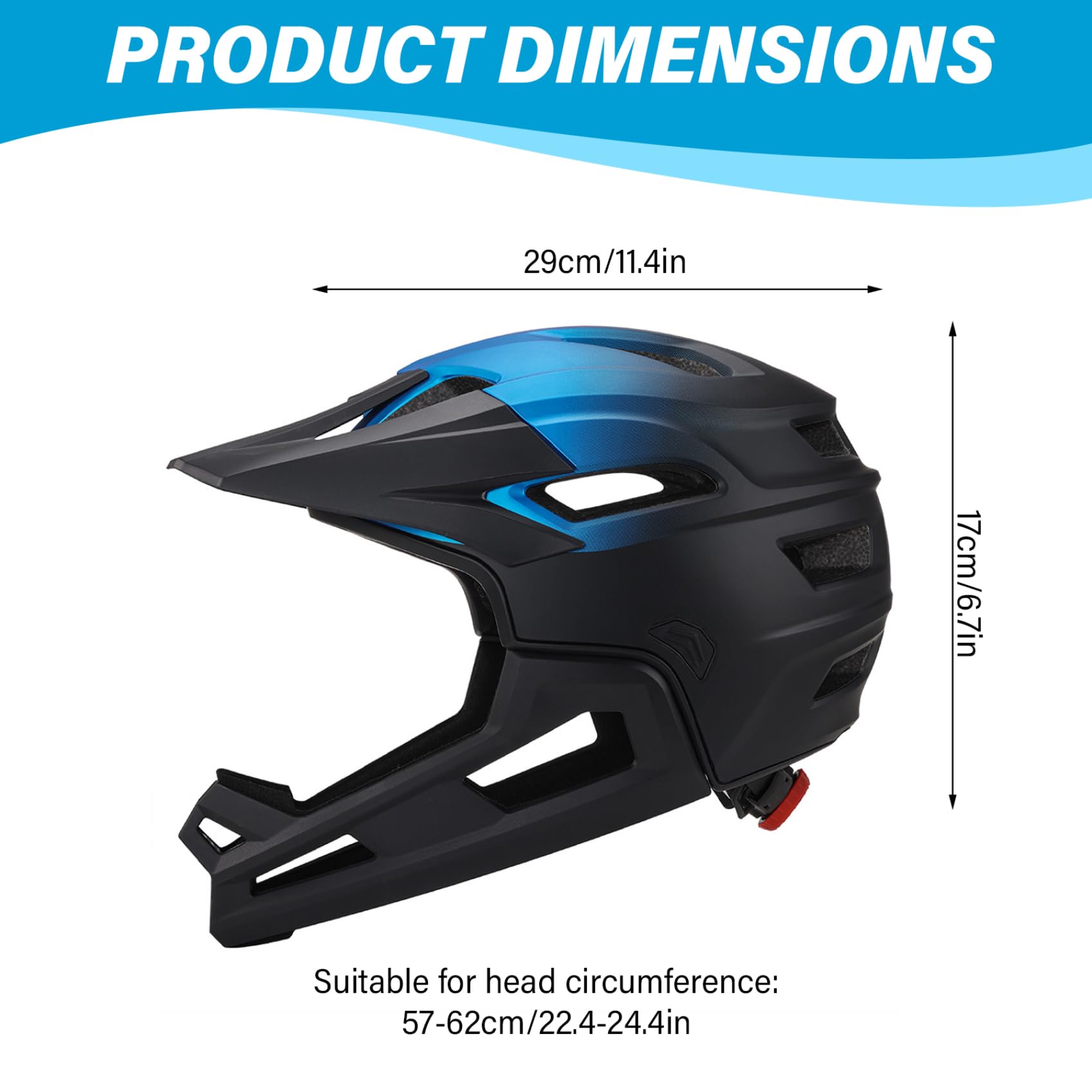 Casque de vélo intégral et Demi-Jet pour Adultes (Hommes et Femmes), résistant au Vent, avec mentonnière Amovible, léger Ajustable, idéal pour Les Sports de Plein air comme Le VTT Le vélo d