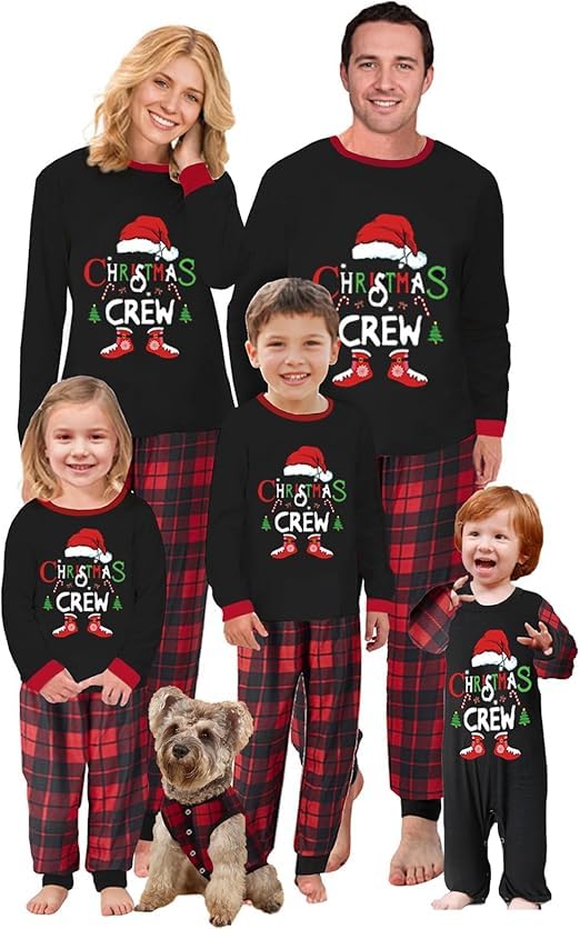 Edhomenn Christmas Matching Family Pajamas Sets For Adult Kids Baby Nightwear Sleepwear Se...