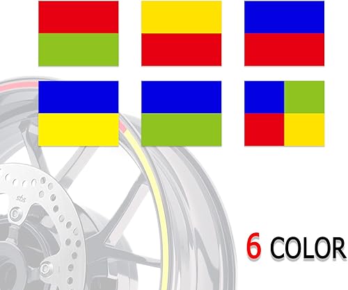 Vista 17 de MC MOTOPARTS Pegatinas de llanta exterior de 17 pulgadas C02B compatibles con YZF R125 MT125 MT07 MT10 MT25 FZ25 MT03 (rojo)