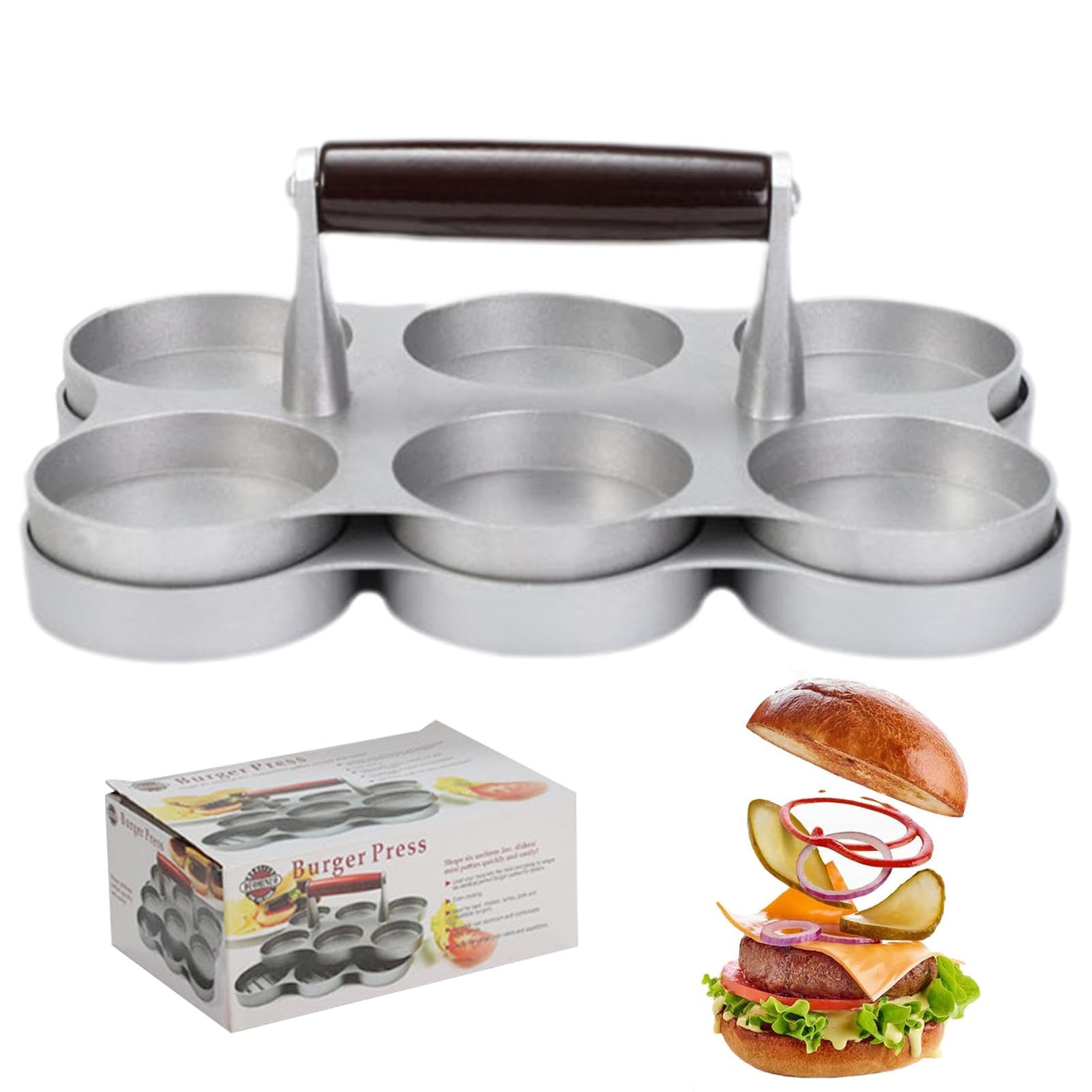 Prensa para hamburguesas, hamburguesas, hamburguesas, hamburguesas