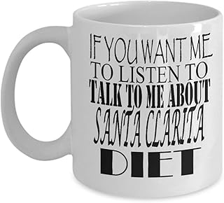 Śmieszny Mikołaj Clarita DietCoffee kubek - If You Want Me to Listen to You Talk to Me About Santa Clarita Diet, unikalny inspirujący sarkazm prezent