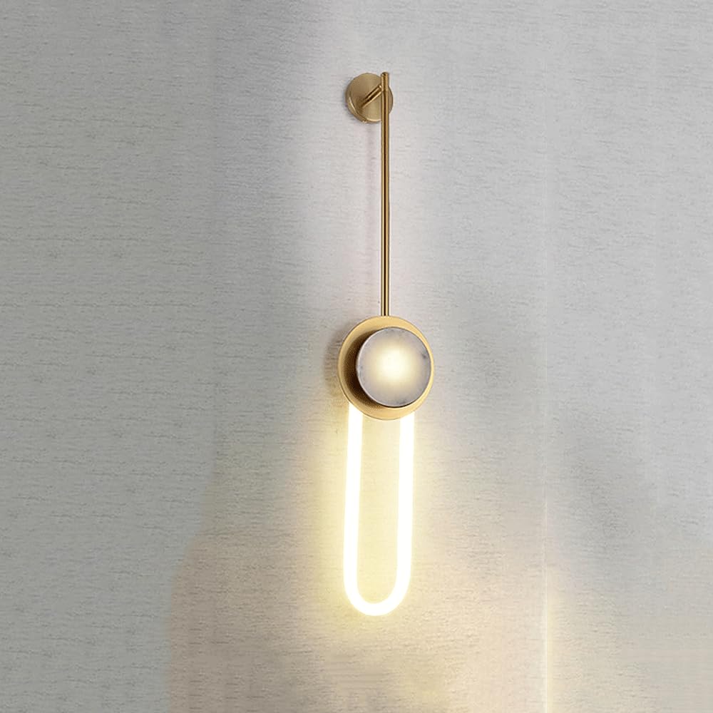 HELCEKOU Designer Wall Lamp for Hotel Corridor & Villa - Stylish Marble Stairs Lighting Living Room Bedroom Decorative Fixture Modern Mounted Light Elegant Home Décor