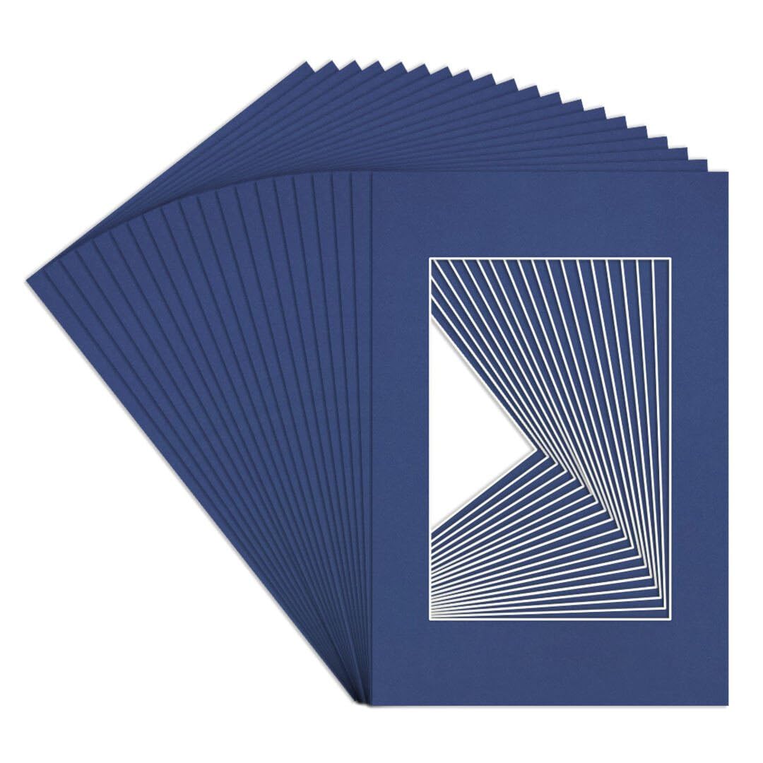 Procut Global 90x60cm Blue Picture Mounts to Fit 60x40cm Aperture - Precision Cut Cardboard Photo Mount - Ideal for Frames, Prints, Artwork & Certificates - Sizes & Colours Available - 20 Pack